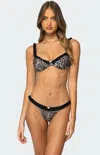 Edikted Deeva Leopard Cupped Bikini Top In Brown