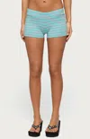 Edikted Delyla Striped Micro Shorts In Blue