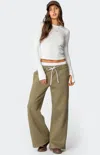 Edikted Boxer Drawstring Sweatpants In Green