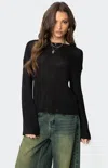 Edikted Drop Shoulder Light Knit Sweater In Black