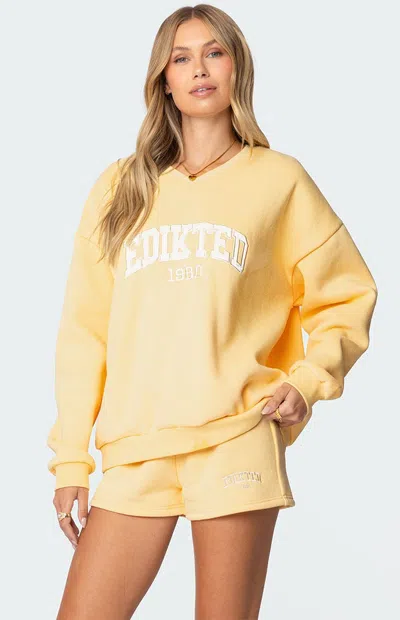 Edikted Girl Sweatshirt In Yellow