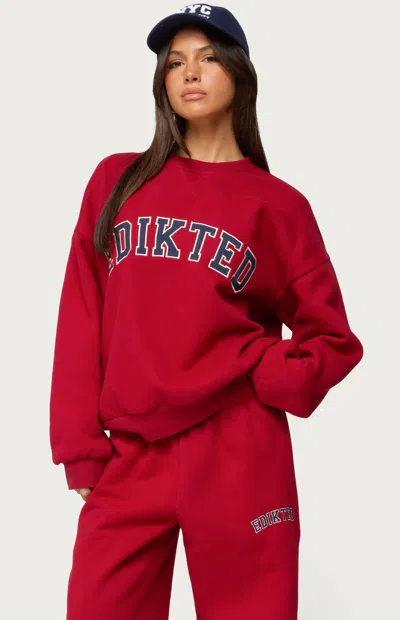 Edikted Major Logo Sweatshirt In Red