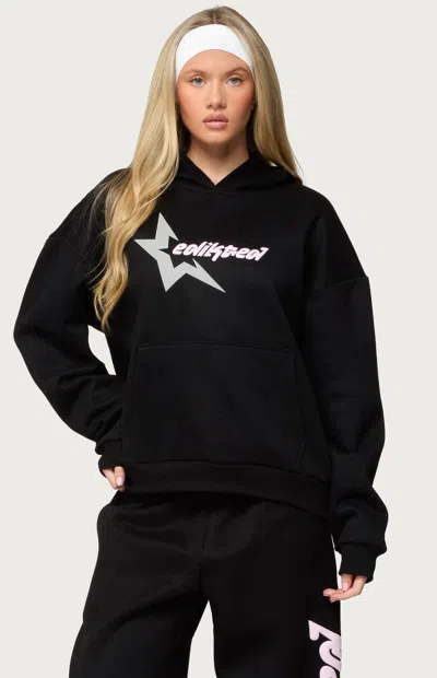 Edikted Logo Star Hoodie In Black