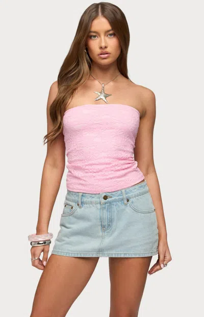 Edikted Women's Eleanora Lace Tube Top In Pink