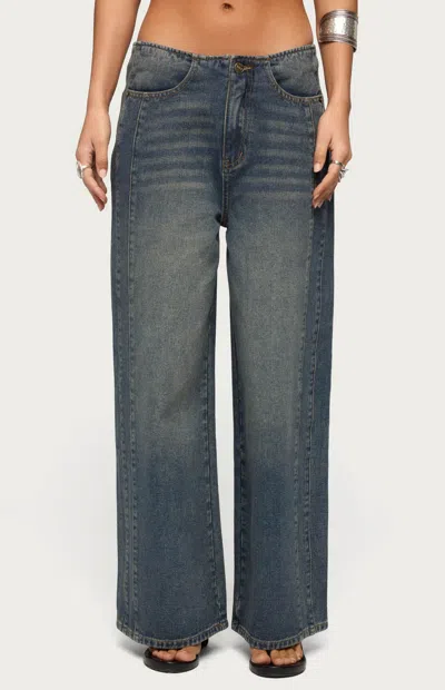 Edikted Elia Wide Leg Jeans In Blue