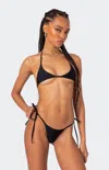 Edikted Elora Mirco Triangle Bikini Top In Black