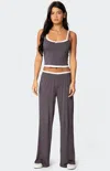 Edikted Elsa Layered Pants In Gray