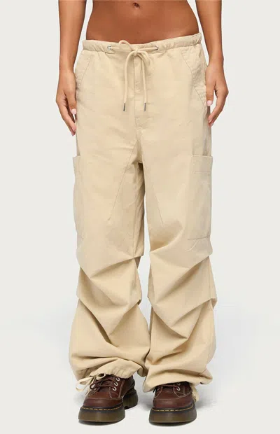 Edikted Women's Emzi Baggy Cotton Cargo Pants In Beige