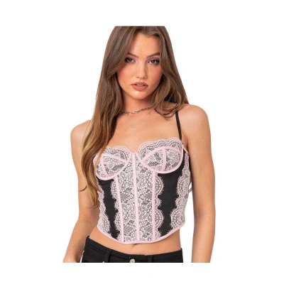 Edikted Women's Enchant Lace Corset Top In Black