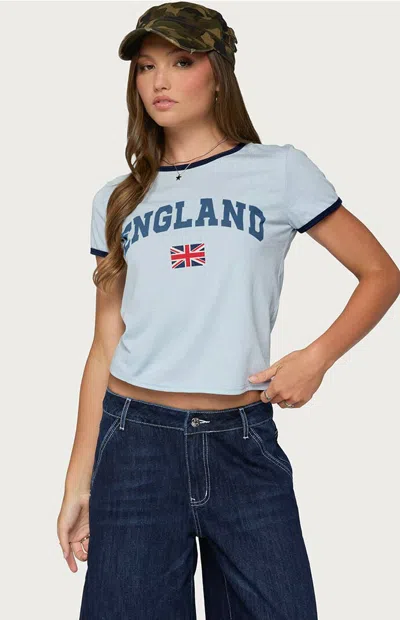Edikted Women's England Babe Graphic T-shirt In Blue