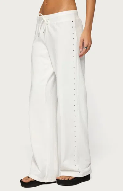 Edikted Women's Enid Studded Sweatpants In White In Multi