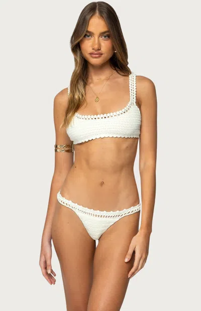 Edikted Women's Enzo Crochet Bralette Bikini Top In White