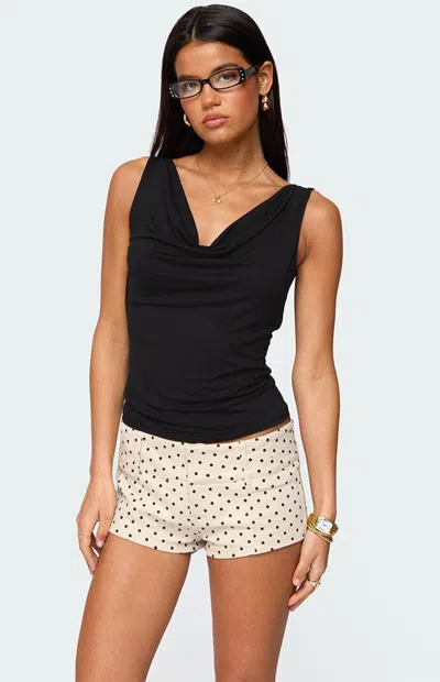 Edikted Fiorella Cowl Neck Top In Black