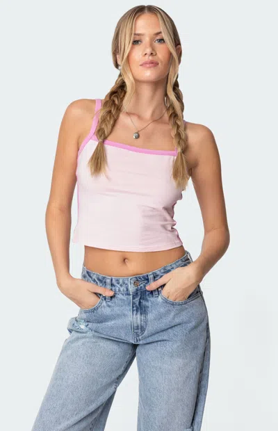 Edikted Francesca Contrast Binding Crop Camisole In Multi