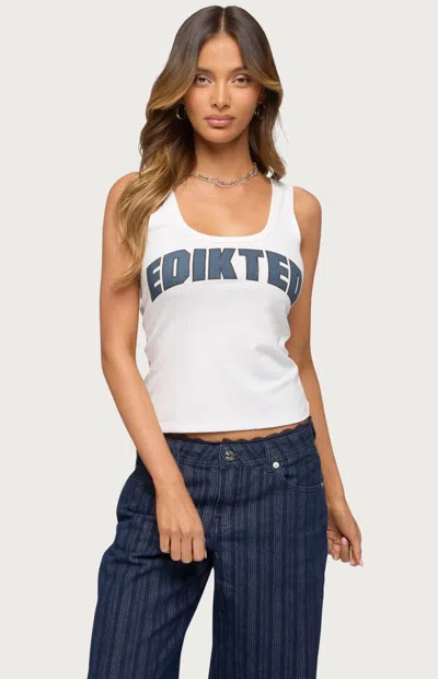 Edikted Girly Rib Tank In White