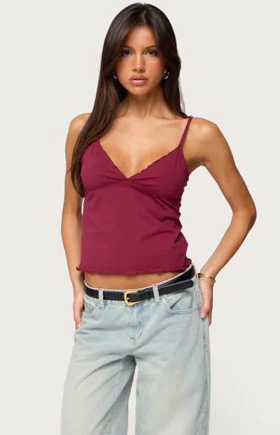 Edikted Glendon Crop Camisole In Burgundy