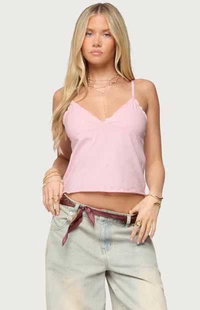 Edikted Glendon Crop Camisole In Pink