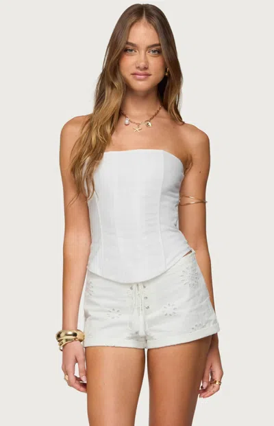 Edikted Women's Hadar Linen Look Corset In White