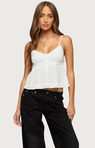 Edikted Women's Halsey Ruffle Tank Top In White