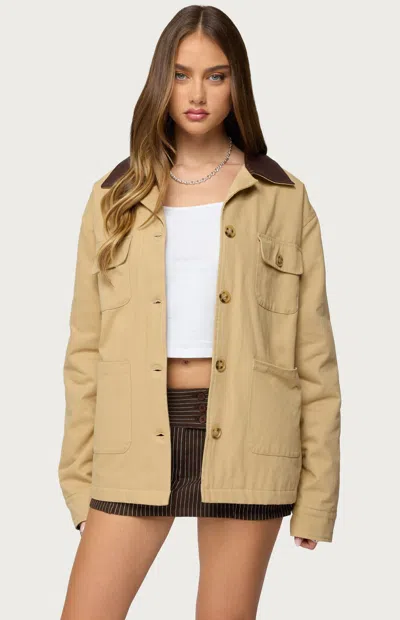 EDIKTED WOMEN'S HARPER BARN COAT IN CAMEL
