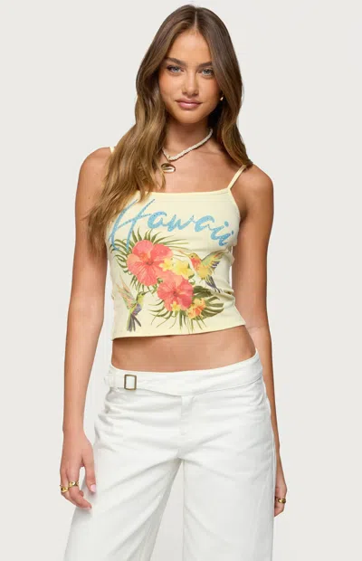 Edikted Hawaii Babe Crop Camisole In Gray