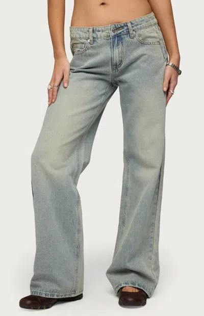 Edikted Holly Wide Leg Jeans In Blue