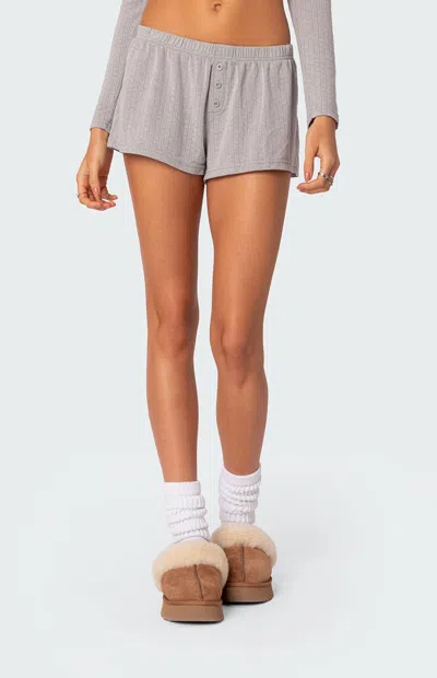 Edikted Women's Homey Pointelle Shorts In Gray