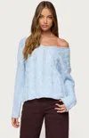 Edikted Inga Oversized Cable Knit Sweater In Blue