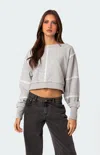 Edikted Inside Out Crop Sweatshirt In Gray