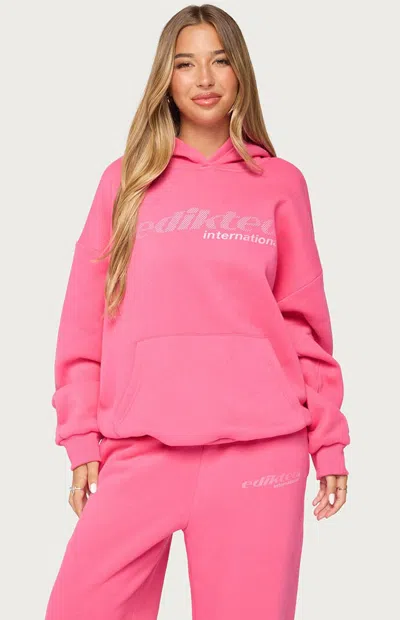 Edikted Women's International Fleece Hoodie In Pink