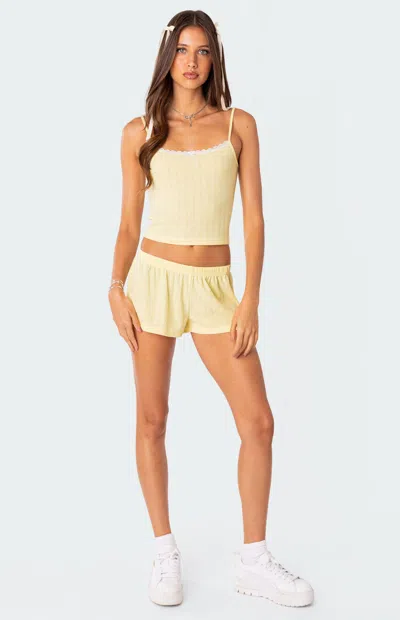 Edikted Irene Pointelle Camisole In Yellow