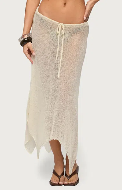Edikted Isla Sheer Knit Cover-up Skirt In Multi