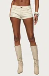 Edikted Jagger Low Rise Denim Short In White