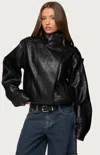 Edikted Jaicee High Neck Oversized Jacket In Blue