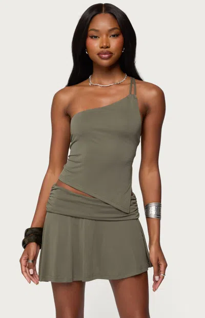 Edikted Janah Asymmetric One Shoulder Backless Top In Black