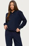 Edikted Jayce Oversized Polo Sweatshirt In Blue