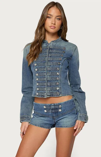 Edikted Women's Jazzy Denim Napoleon Jacket In Light Blue