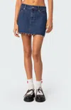 Edikted Jessie Denim Miniskirt In Blue