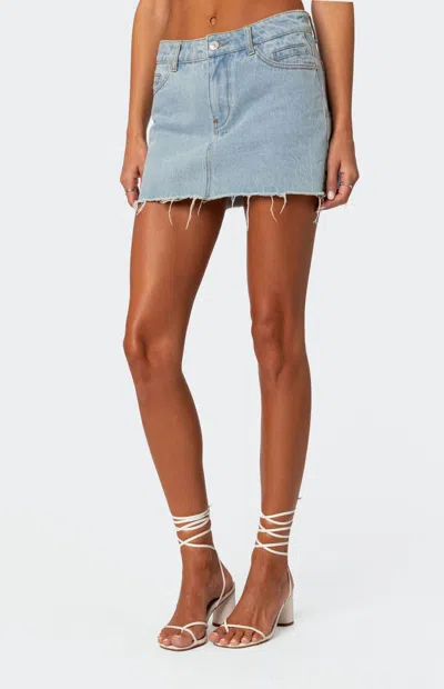 Edikted Women's Jessie Low Rise Denim Skirt In Light Blue