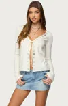 Edikted Jesy Iridescent Split Front Top In Multi