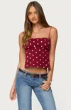 Edikted Jinx Print Open Back Top In Red