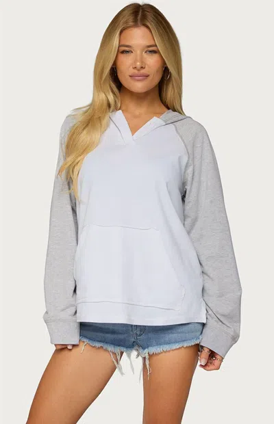 Edikted Jozie Contrast Raglan French Terry Hoodie In Pink