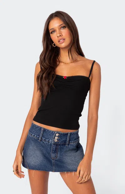 Edikted Women's Karlee Ribbed Tank Top In Black