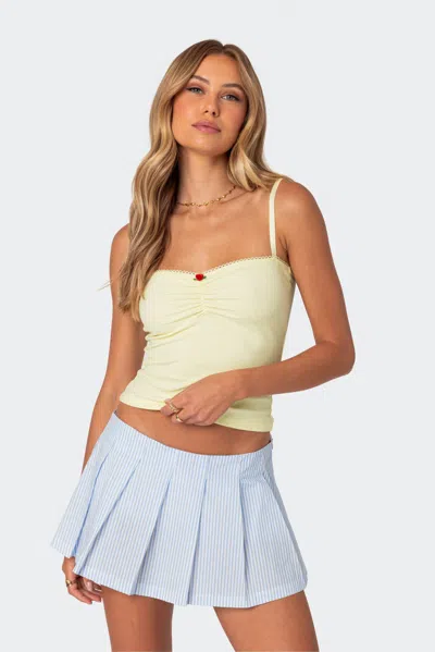 Edikted Women's Karlee Ribbed Tank Top In Yellow