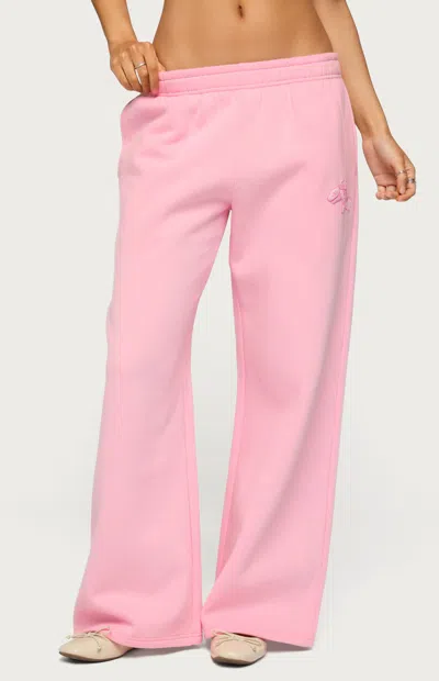 Edikted Women's Keychain Cutie Straight Leg Sweatpants In Pink