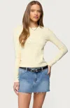 Edikted Kiyan Long Sleeve T-shirt In Yellow