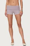 Edikted Kodi Striped Fold Over Shorts In Pink