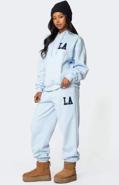 Edikted La Love Relaxed Fit Sweatpants In Light-blue