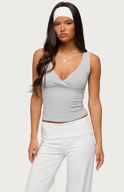 Edikted Lalisa V-neck Tank In Gray