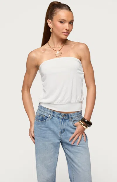 Edikted Women's Lanah Back Cutout Strapless Top In White